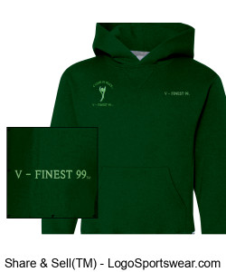 Custom Decorated Pullover Hoodie Fronts and Sides (Embroidered) Back (Embroidery Applique) Design Zoom